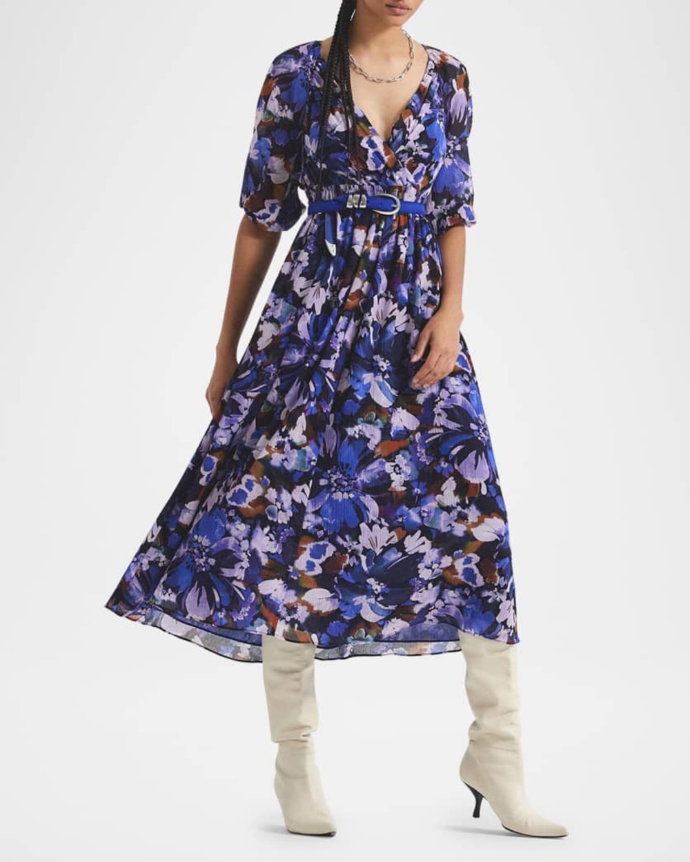 Derek Lam 10 Crosby Katie Topaz Floral Midi Dress 2 NWT Romantic Wedding Guest